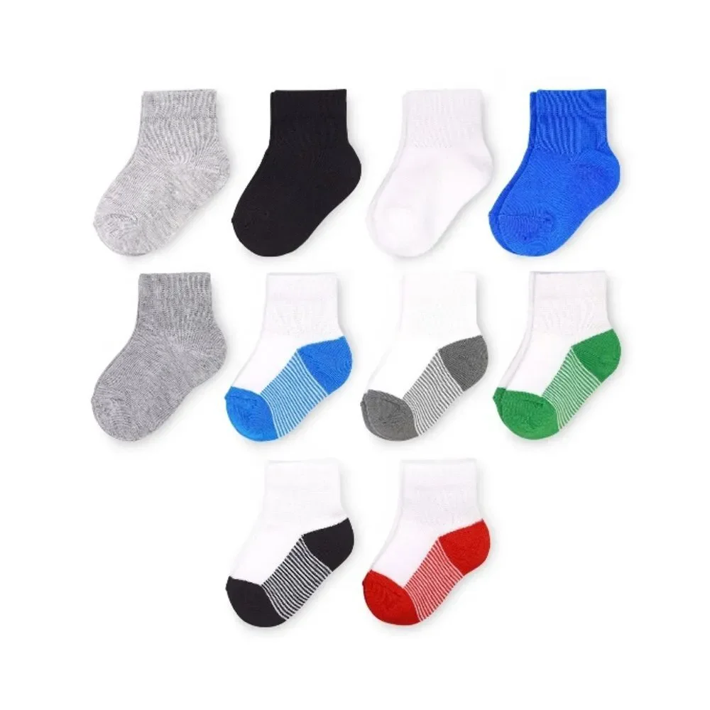 Fruit of the Loom Toddler Boy Ankle Socks 3-5 years shoe size 7.5-11t 20 pairs
